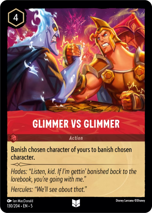 Glimmer vs Glimmer Disney Lorcana card