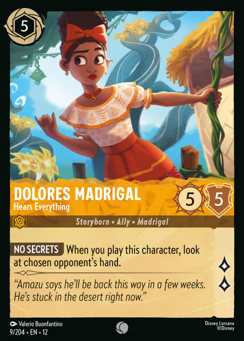 Dolores Madrigal - Hears Everything Disney Lorcana card