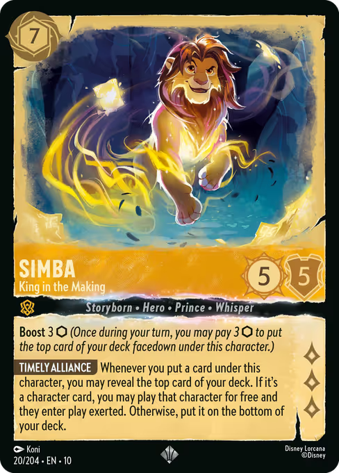 Simba - King in the Making Disney Lorcana card