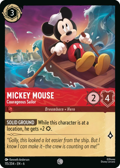 Mickey Mouse - Courageous Sailor Disney Lorcana card