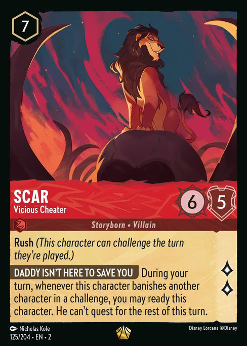 Scar - Vicious Cheater Disney Lorcana card