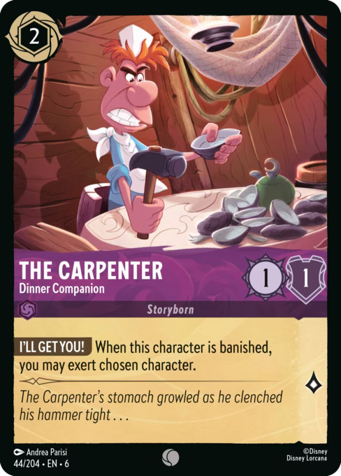 The Carpenter - Dinner Companion Disney Lorcana card
