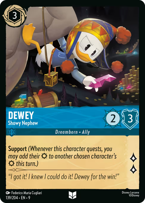 Dewey - Showy Nephew Disney Lorcana card