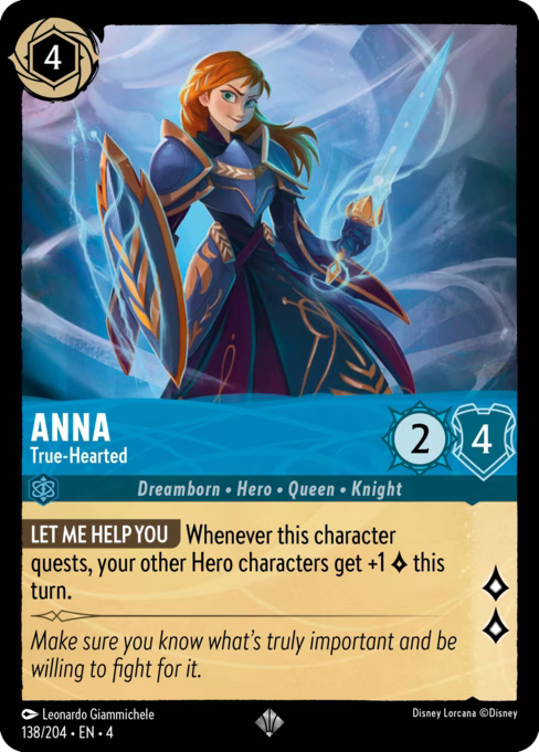 Anna - True-Hearted Disney Lorcana card