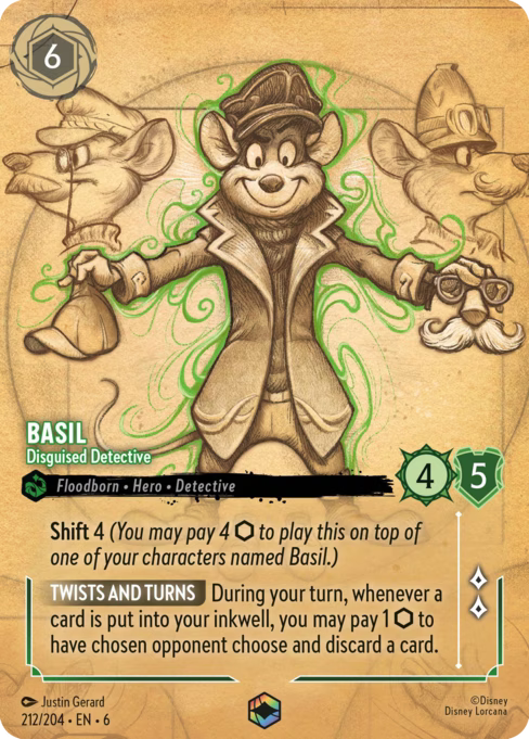 Basil - Disguised Detective Disney Lorcana card