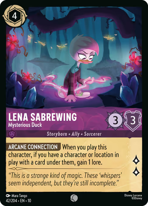 Lena Sabrewing - Mysterious Duck Disney Lorcana card