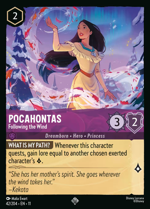 Pocahontas - Following the Wind Disney Lorcana card
