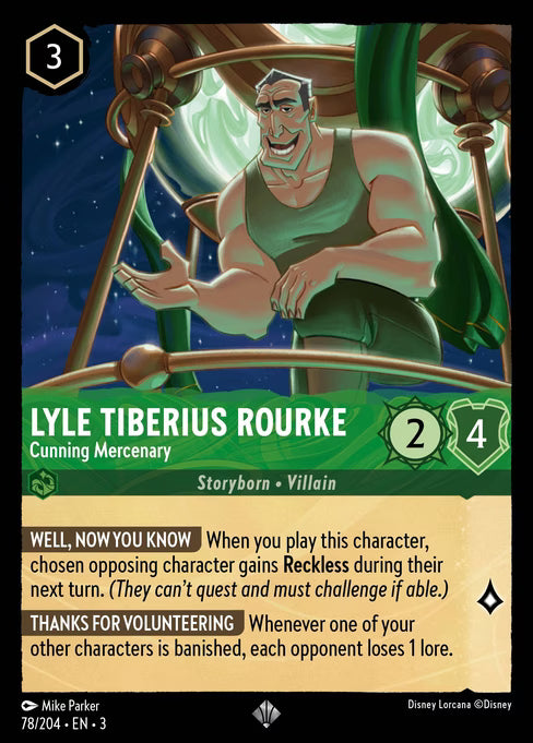 Lyle Tiberius Rourke - Cunning Mercenary Disney Lorcana card