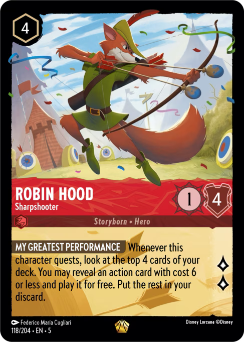 Robin Hood - Sharpshooter Disney Lorcana card