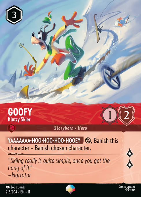 Goofy - Klutzy Skier Disney Lorcana card