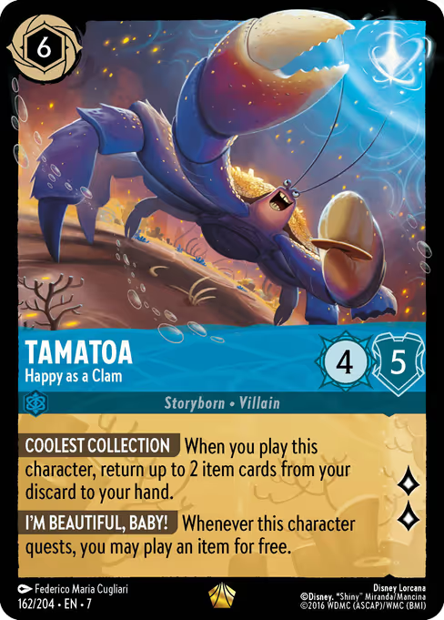Tamatoa - Happy as a Clam Disney Lorcana card