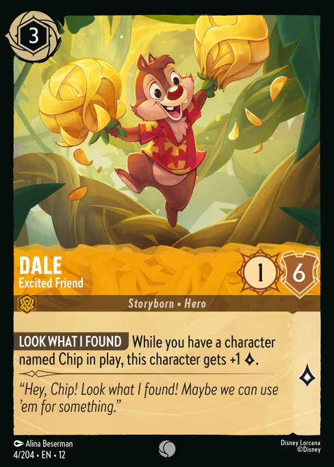 Dale - Excited Friend Disney Lorcana card