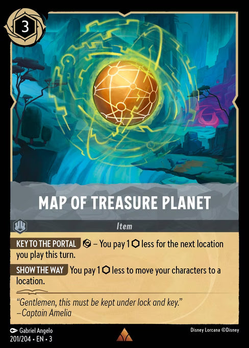 Map of Treasure Planet Disney Lorcana card