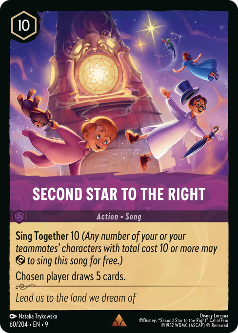 Second Star to the Right Disney Lorcana card