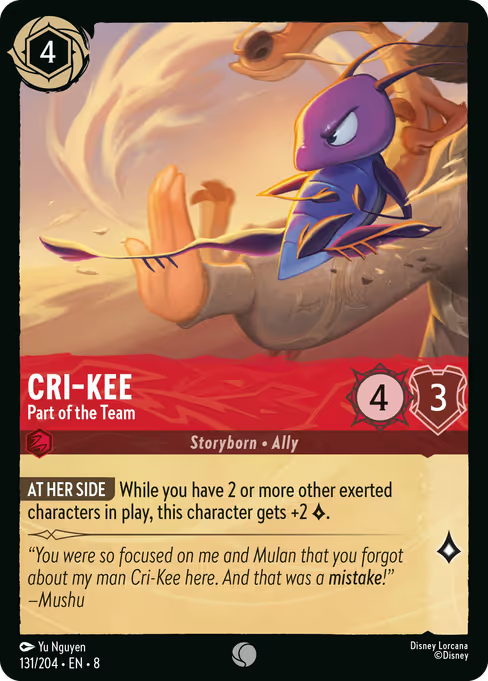 Cri-Kee - Part of the Team Disney Lorcana card