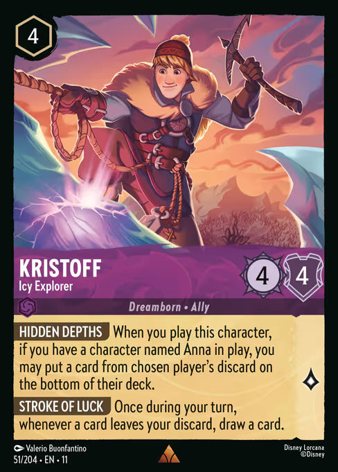 Kristoff - Icy Explorer Disney Lorcana card