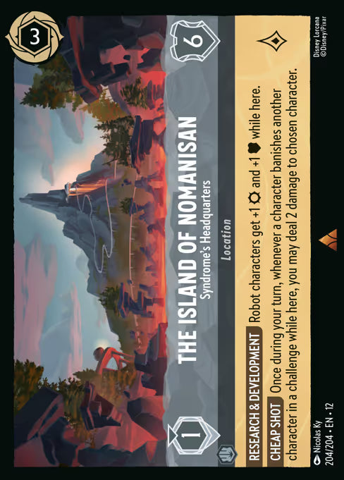 The Island of Nomanisan - Syndrome's Headquarters Disney Lorcana card