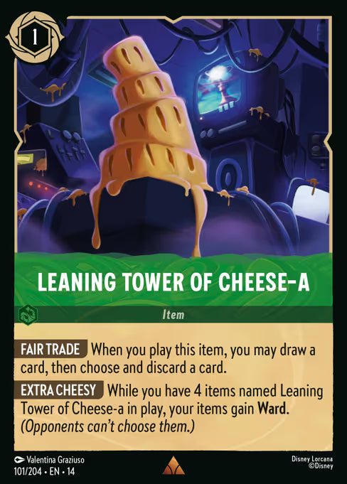 Leaning Tower of Cheese-a Disney Lorcana card