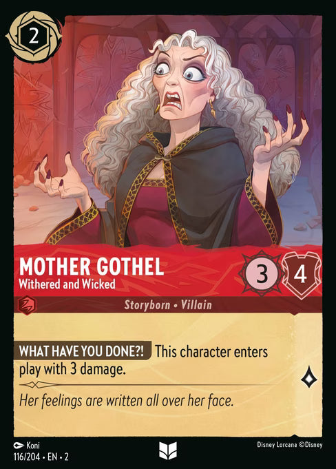Mother Gothel - Withered and Wicked Disney Lorcana card