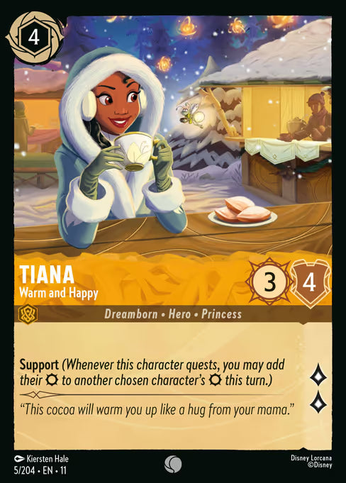 Tiana - Warm and Happy Disney Lorcana card