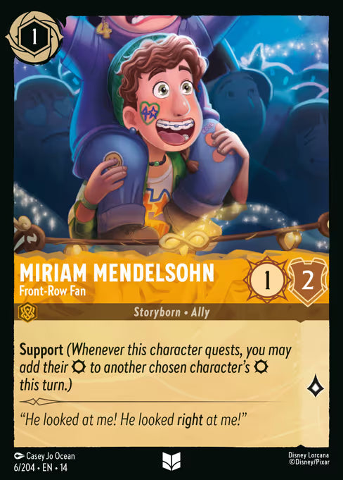Miriam Mendelsohn - Front-Row Fan Disney Lorcana card