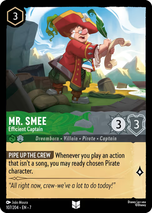 Mr. Smee - Efficient Captain Disney Lorcana card