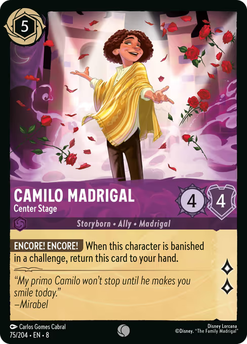 Camilo Madrigal - Center Stage Disney Lorcana card
