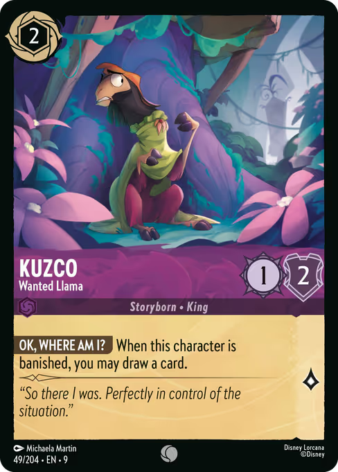 Kuzco - Wanted Llama Disney Lorcana card