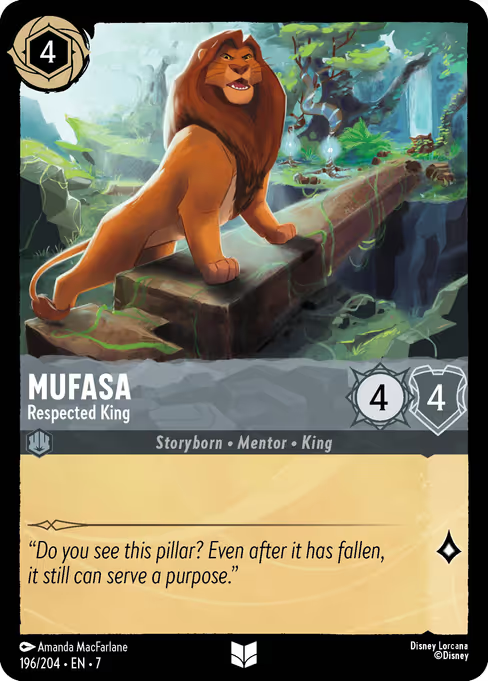 Mufasa - Respected King Disney Lorcana card