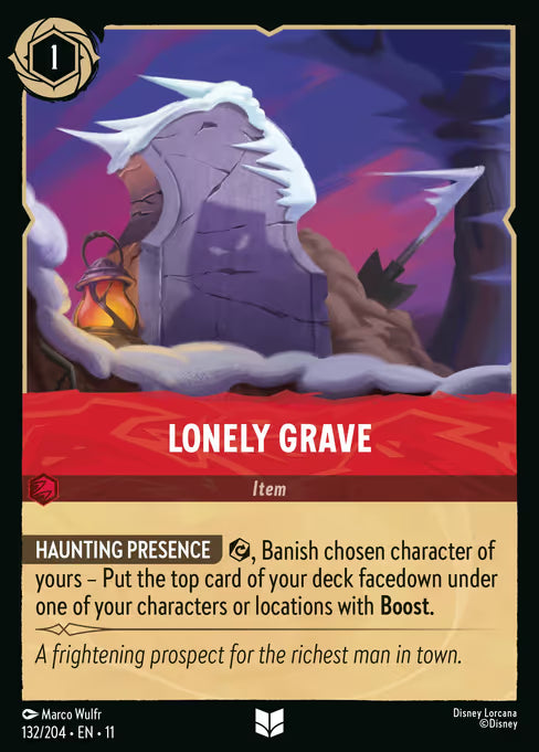 Lonely Grave Disney Lorcana card
