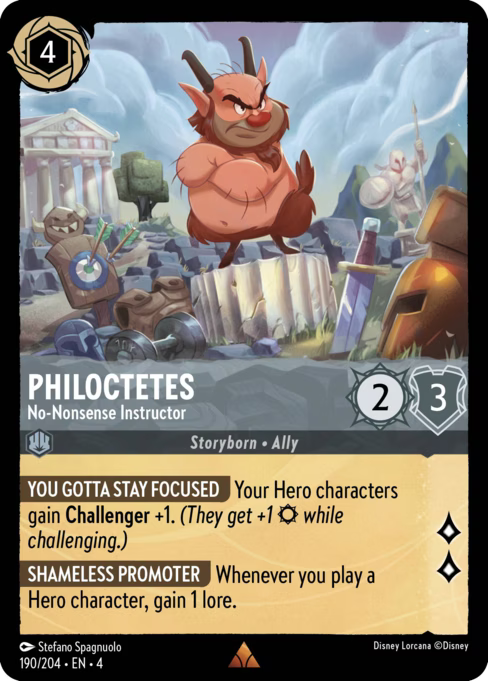 Philoctetes - No-Nonsense Instructor Disney Lorcana card