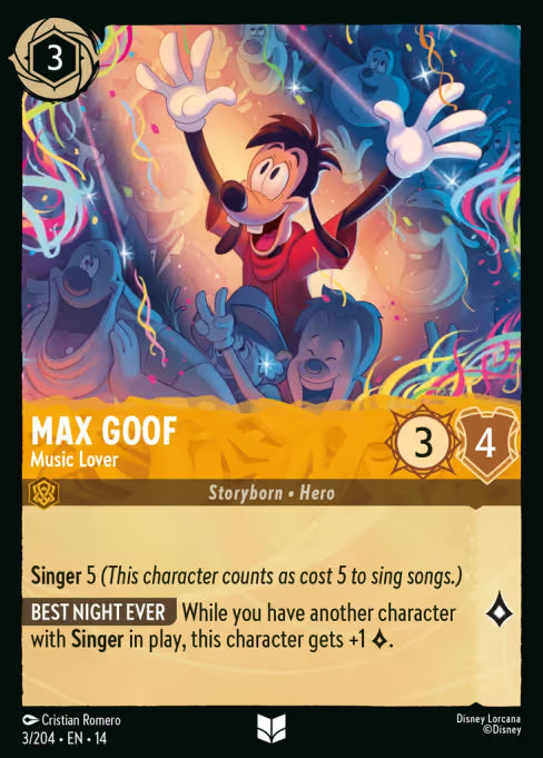 Max Goof - Music Lover Disney Lorcana card