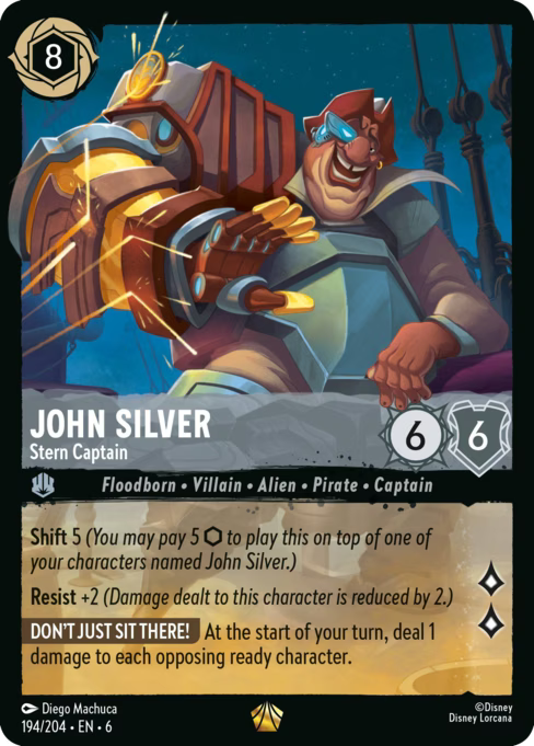 John Silver - Stern Captain Disney Lorcana card