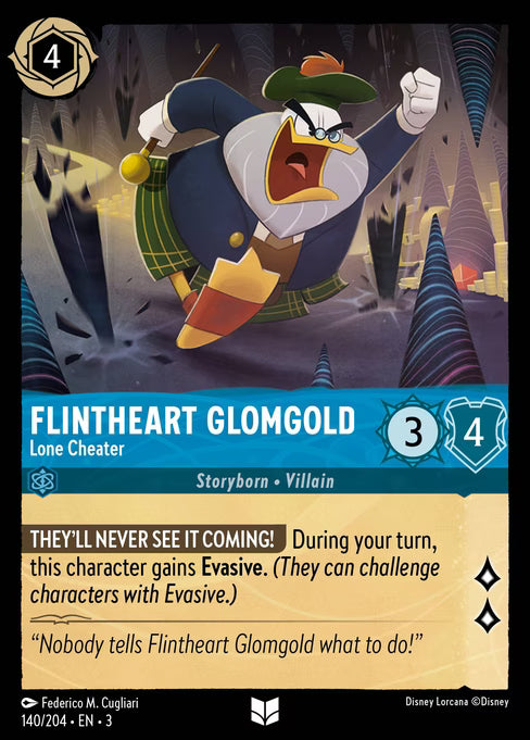 Flintheart Glomgold - Lone Cheater Disney Lorcana card