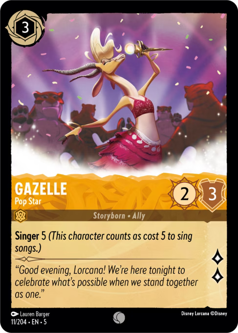 Gazelle - Pop Star Disney Lorcana card