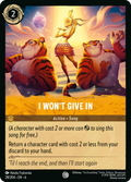 I Won't Give In Disney Lorcana card