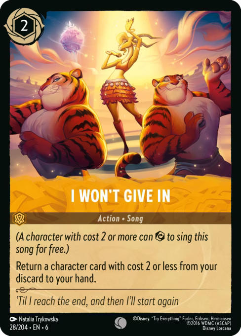 I Won't Give In Disney Lorcana card