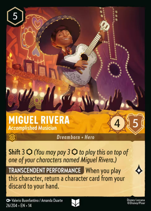 Miguel Rivera - Accomplished Musician Disney Lorcana card