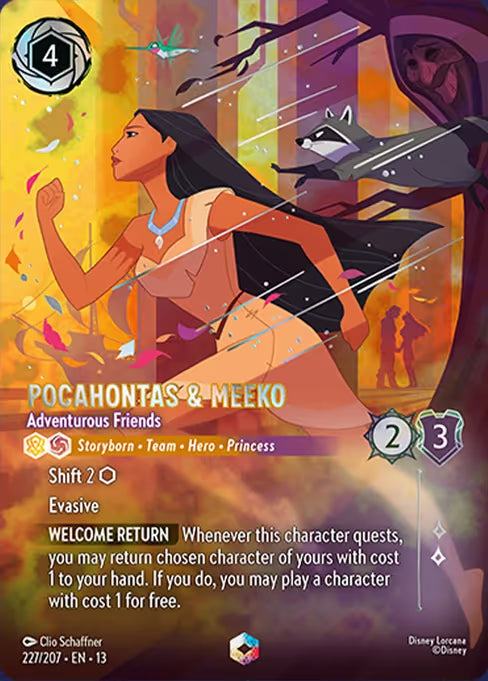 Pocahontas & Meeko - Adventurous Friends Disney Lorcana card