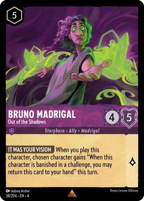 Bruno Madrigal - Out of the Shadows Disney Lorcana card