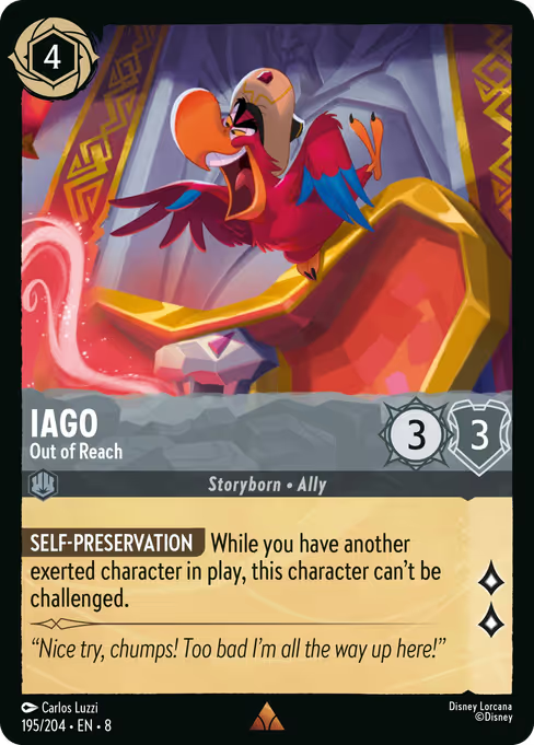 Iago - Out of Reach Disney Lorcana card