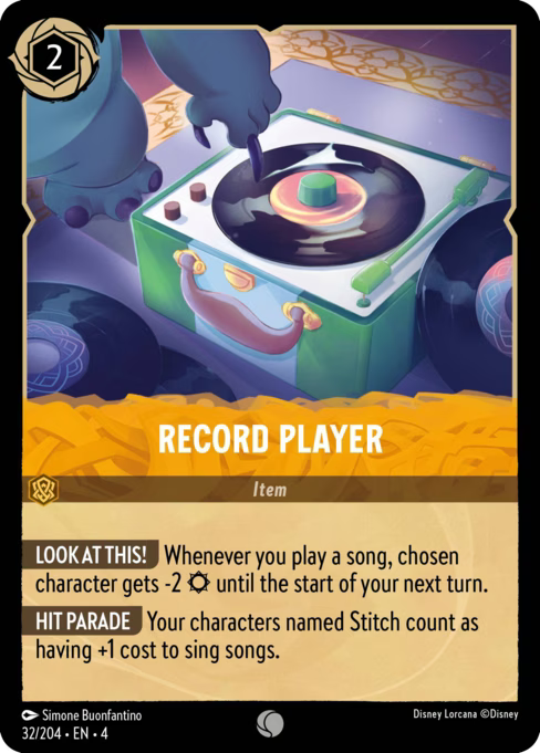 Record Player Disney Lorcana card