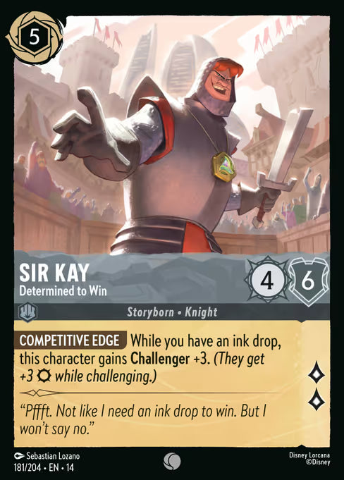 Sir Kay - Determined to Win Disney Lorcana card