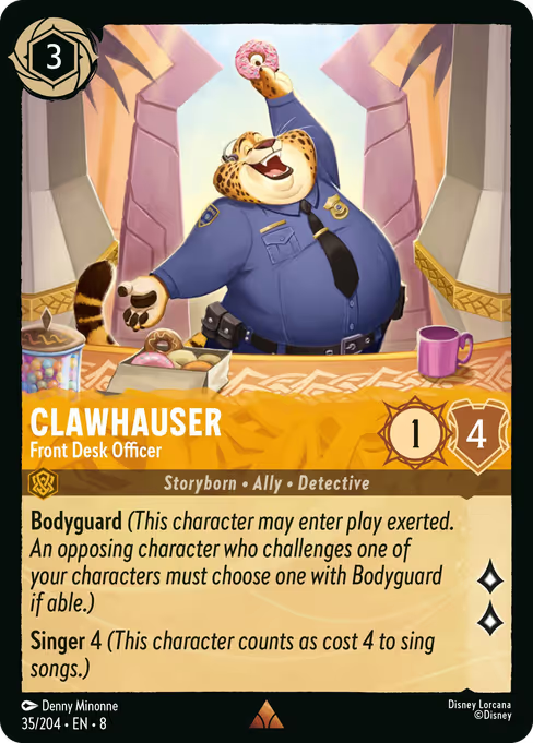Clawhauser - Front Desk Officer Disney Lorcana card