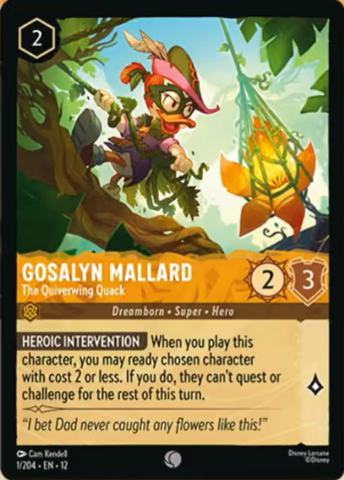 Gosalyn Mallard - The Quivering Quack Disney Lorcana card