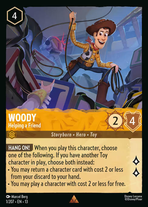 Woody - Helping a Friend Disney Lorcana card
