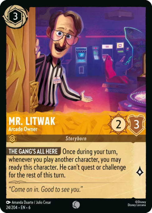 Mr. Litwak - Arcade Owner Disney Lorcana card