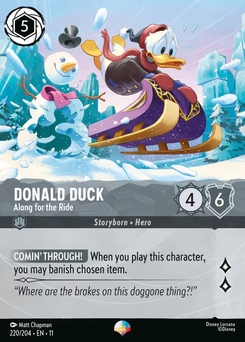 Donald Duck - Along for the Ride Disney Lorcana card