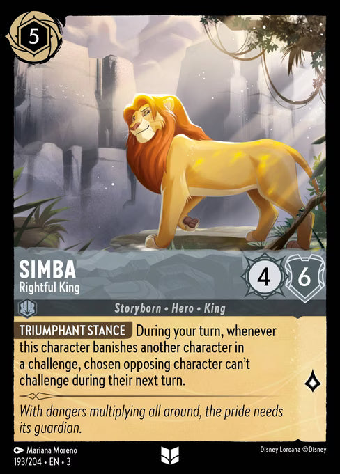 Simba - Rightful King Disney Lorcana card