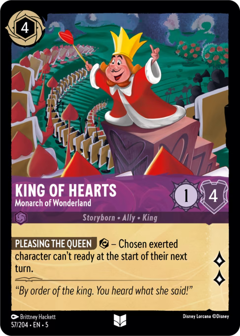 King of Hearts - Monarch of Wonderland Disney Lorcana card